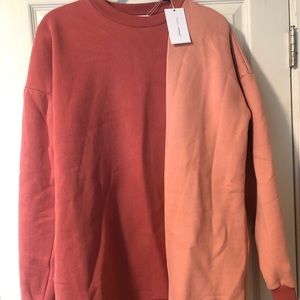 Two tone sweater dress